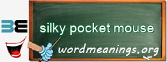 WordMeaning blackboard for silky pocket mouse